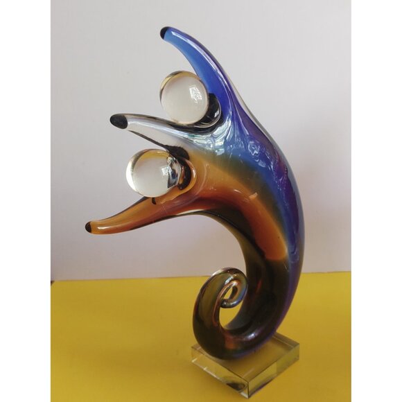 Amazing Murano Glass Tango Alto Lovers Sculpture Calcedonia 12.75" Tall - Picture 11 of 14
